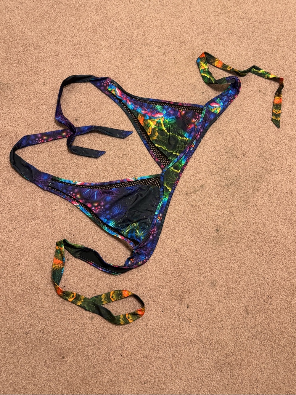 New 3x halter top neon shirt festival rave raver outfit trippy Hippy Galaxy spac